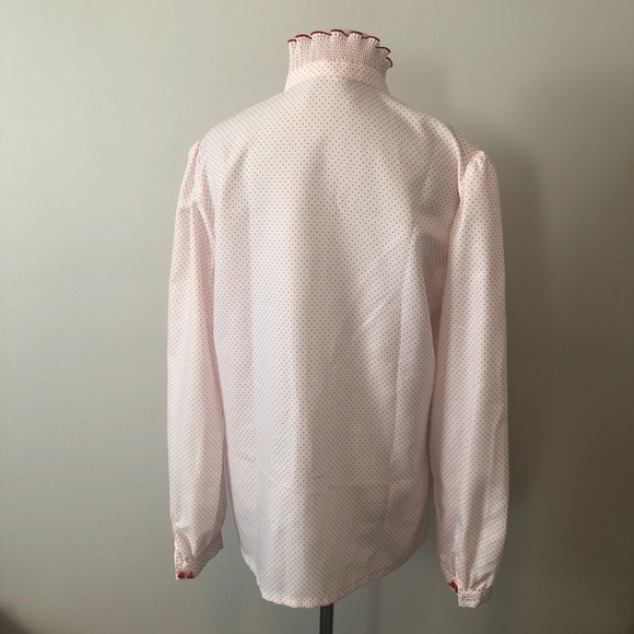 Vintage It’s Gailord Polka Dot High Neck Blouse - Picture 6 of 7